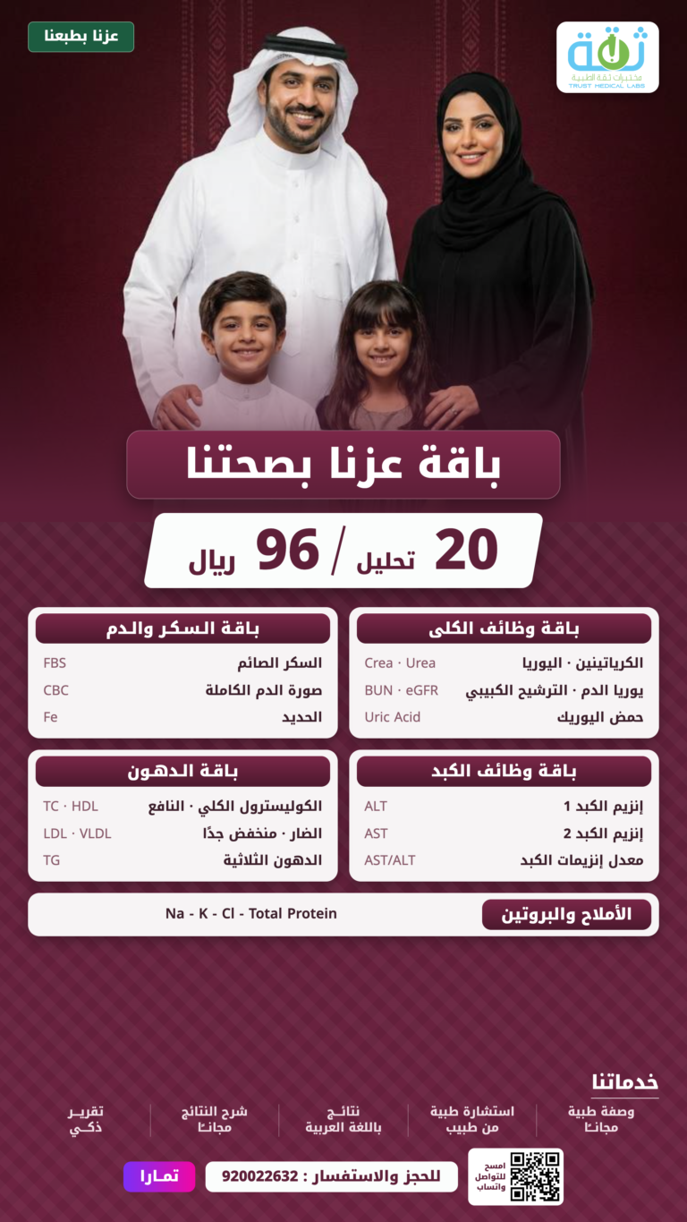باقة عزنا بصحتنا — عرض اليوم الوطني ٩٦ من مختبرات ثقة الطبية