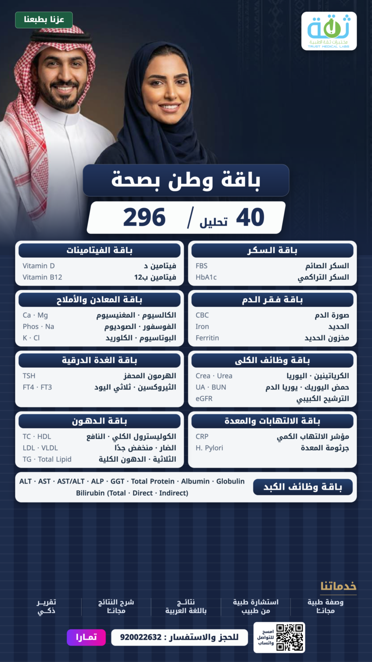 باقة وطن بصحة — عرض اليوم الوطني ٩٦ من مختبرات ثقة الطبية